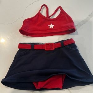 GAP Toddler Girls Two Piece Swimsuit 18-24 mos blue / red